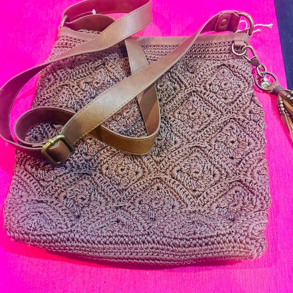 The Sak Handcrafted Crochet brown Crossbody - Picture 9 of 15